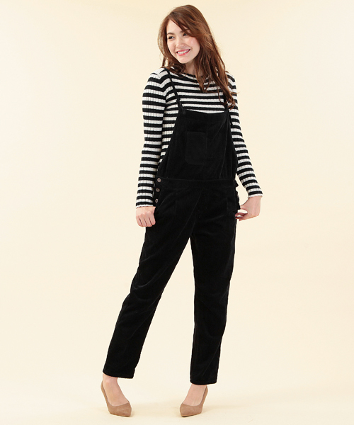 B:MING by BEAMS（ビーミングバイビームス）の「□B ビーミング by ビームス / コーデュロイサロペット（サロペット/オーバーオール・レディース・ブラック/ベージュ・SMALL/MEDIUM）」の6枚目の写真