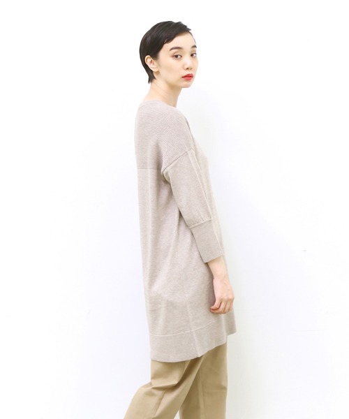 セール 14g ロングニットカーディガン カーディガン ボレロ Conges Conges Payes Adieu Adieu トップス Tristesse コンジェ ペイエ アデュートリステス のファッション