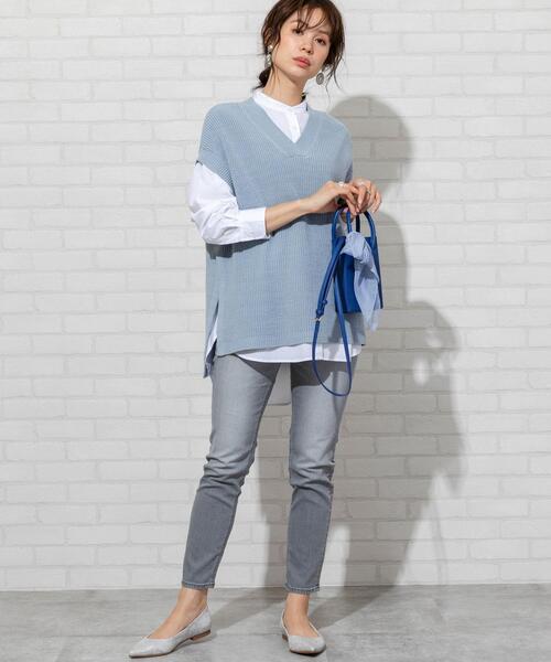 coen(コーエン)の「ブロードバンドカラーロングシャツ(バンドカラーシャツ)#(シャツ/ブラウス・レディース・ライトグレー/ライトブルー/ホワイト/ナチュラル/ベージュ/ロイヤルブルー・FREE)」の22枚目の写真