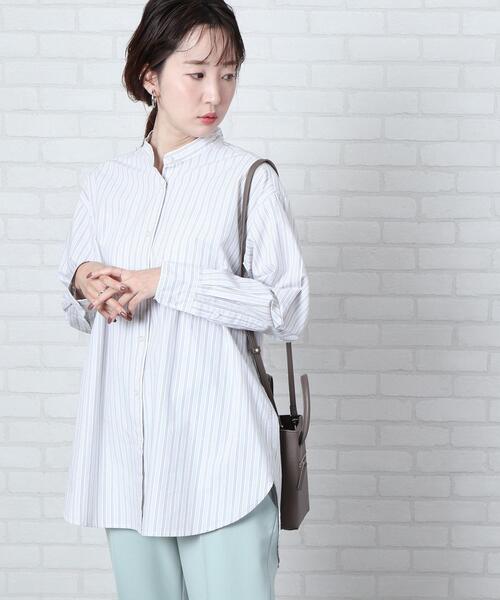 coen(コーエン)の「ブロードバンドカラーロングシャツ(バンドカラーシャツ)#(シャツ/ブラウス・レディース・ライトグレー/ライトブルー/ホワイト/ナチュラル/ベージュ/ロイヤルブルー・FREE)」の21枚目の写真