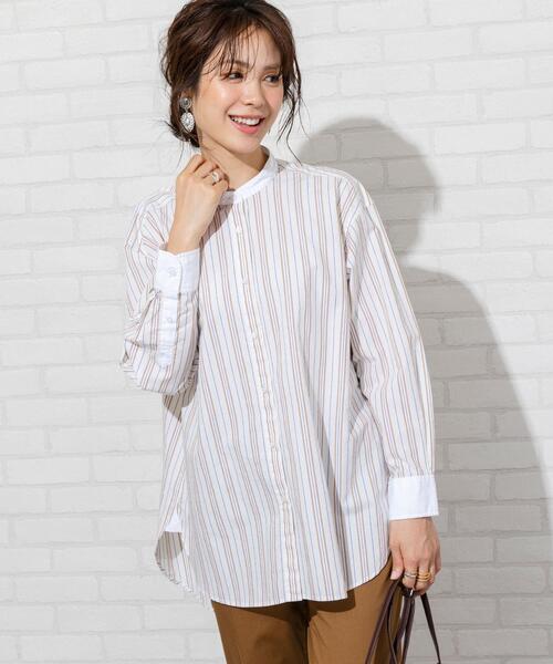 coen(コーエン)の「ブロードバンドカラーロングシャツ(バンドカラーシャツ)#(シャツ/ブラウス・レディース・ライトグレー/ライトブルー/ホワイト/ナチュラル/ベージュ/ロイヤルブルー・FREE)」の18枚目の写真