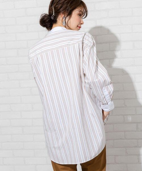 coen(コーエン)の「ブロードバンドカラーロングシャツ(バンドカラーシャツ)#(シャツ/ブラウス・レディース・ライトグレー/ライトブルー/ホワイト/ナチュラル/ベージュ/ロイヤルブルー・FREE)」の17枚目の写真