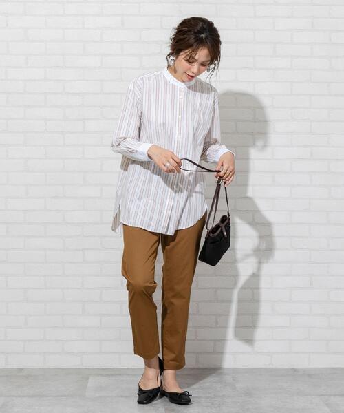 coen(コーエン)の「ブロードバンドカラーロングシャツ(バンドカラーシャツ)#(シャツ/ブラウス・レディース・ライトグレー/ライトブルー/ホワイト/ナチュラル/ベージュ/ロイヤルブルー・FREE)」の16枚目の写真