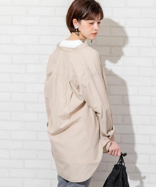 coen(コーエン)の「ブロードバンドカラーロングシャツ(バンドカラーシャツ)#(シャツ/ブラウス・レディース・ライトグレー/ライトブルー/ホワイト/ナチュラル/ベージュ/ロイヤルブルー・FREE)」の13枚目の写真