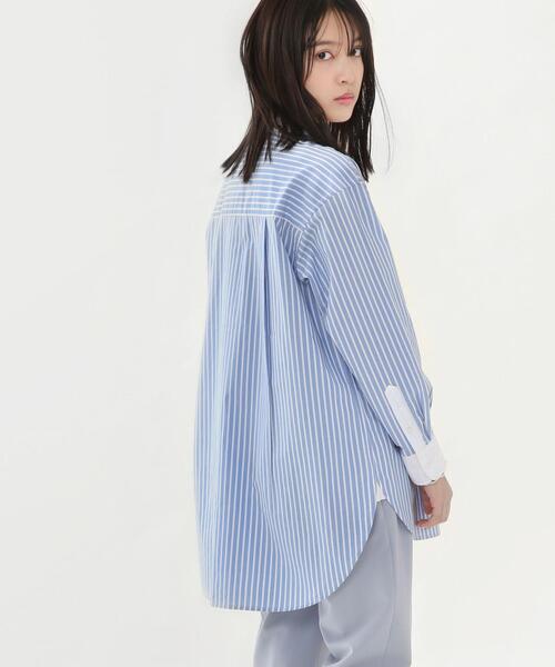 coen(コーエン)の「ブロードバンドカラーロングシャツ(バンドカラーシャツ)#(シャツ/ブラウス・レディース・ライトグレー/ライトブルー/ホワイト/ナチュラル/ベージュ/ロイヤルブルー・FREE)」の9枚目の写真