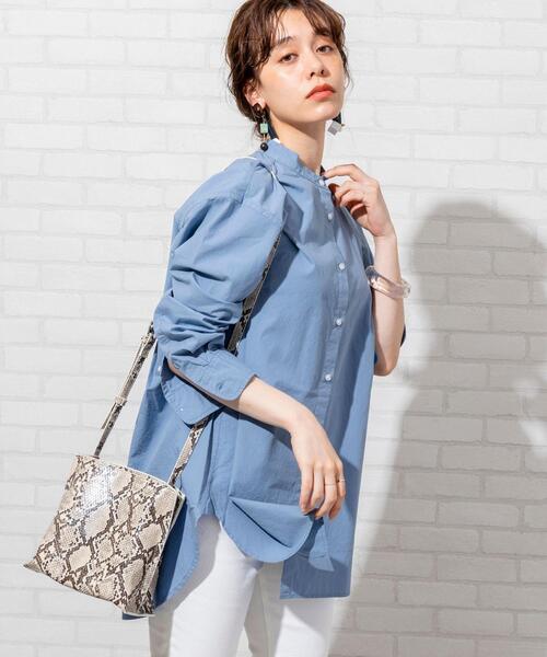 coen(コーエン)の「ブロードバンドカラーロングシャツ(バンドカラーシャツ)#(シャツ/ブラウス・レディース・ライトグレー/ライトブルー/ホワイト/ナチュラル/ベージュ/ロイヤルブルー・FREE)」の8枚目の写真