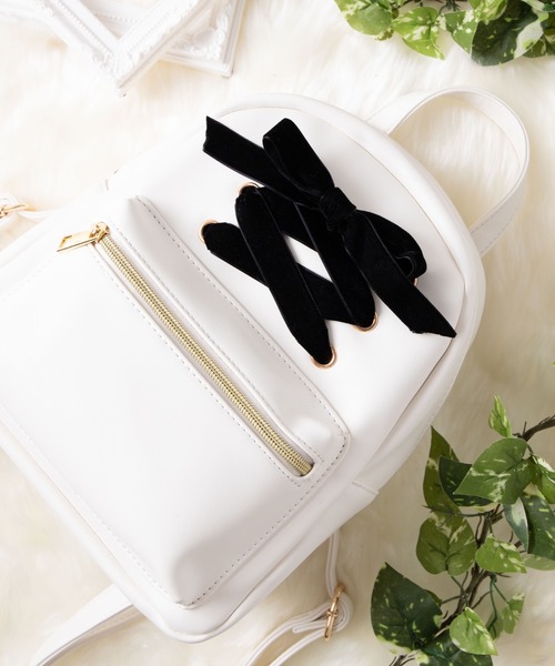 WEGO（ウィゴー）の「WEGO/レースアップリボンミニリュック（バック  