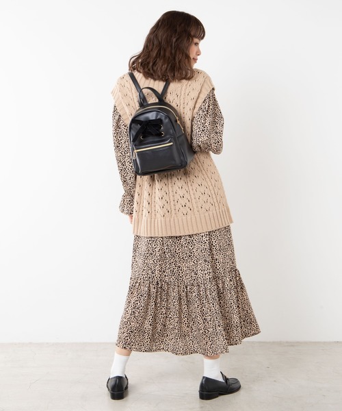 WEGO(ウィゴー)の「WEGO/レースアップリボンミニリュック(バックパック/リュック・レディース・ホワイト/ブラック/ピンク・FREE)」の6枚目の写真