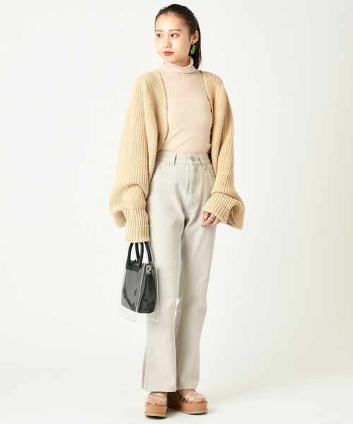 mystic（ミスティック）の「ドルマンショートボレロ（ニット/セーター・レディース・ベージュ/ブラック/アイボリー/ブルー・FREE）」の6枚目の写真