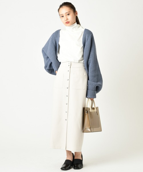 mystic（ミスティック）の「ドルマンショートボレロ（ニット/セーター・レディース・ベージュ/ブラック/アイボリー/ブルー・FREE）」の8枚目の写真