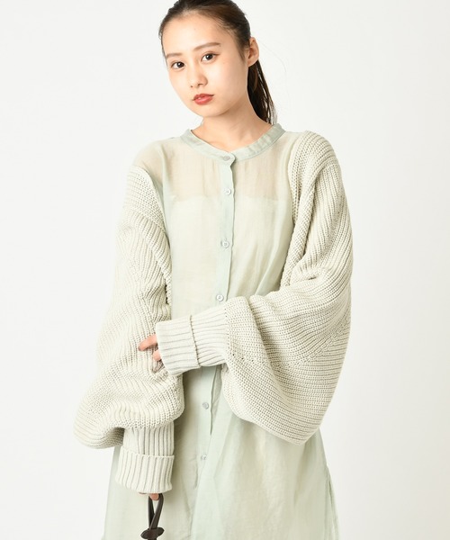 mystic（ミスティック）の「ドルマンショートボレロ（ニット/セーター・レディース・ベージュ/ブラック/アイボリー/ブルー・FREE）」の9枚目の写真