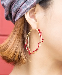 チャイハネ | 【チャイハネ】マハラニガラスビーズフープピアス(ピアス（両耳用）)