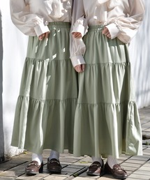 PairPair | 無地＆ダルメシアン柄ティアードロングスカート(スカート)