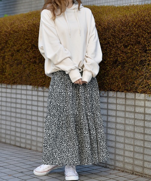 PairPair(ペアペア)の「無地&ダルメシアン柄ティアードロングスカート(スカート・レディース・ブラック/ベージュ/ライトグリーン/モカ/ライトベージュ・FREE)」の18枚目の写真