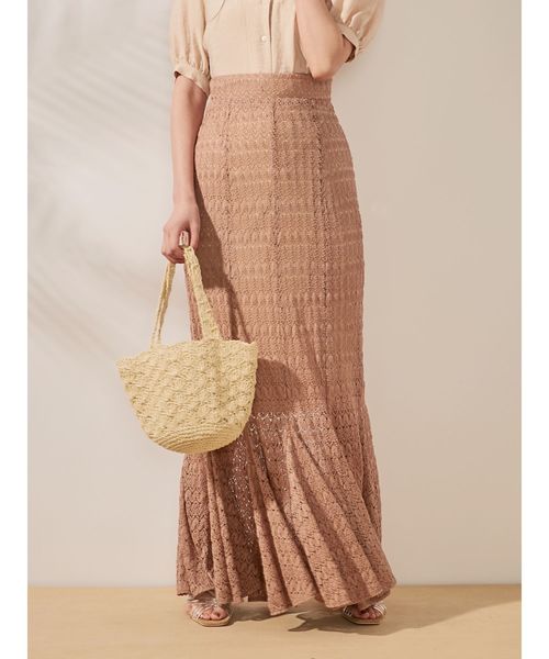 dazzlin（ダズリン）の「レースロングマーメイドスカート（スカート・レディース・ブラック/オフホワイト/グリーン/モカ・FREE）」の3枚目の写真