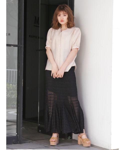 dazzlin（ダズリン）の「レースロングマーメイドスカート（スカート・レディース・ブラック/オフホワイト/グリーン/モカ・FREE）」の11枚目の写真