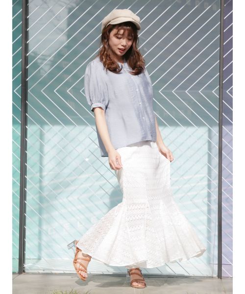 dazzlin（ダズリン）の「レースロングマーメイドスカート（スカート・レディース・ブラック/オフホワイト/グリーン/モカ・FREE）」の16枚目の写真