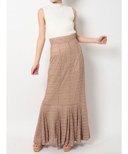 dazzlin（ダズリン）の「レースロングマーメイドスカート（スカート・レディース・ブラック/オフホワイト/グリーン/モカ・FREE）」の18枚目の写真