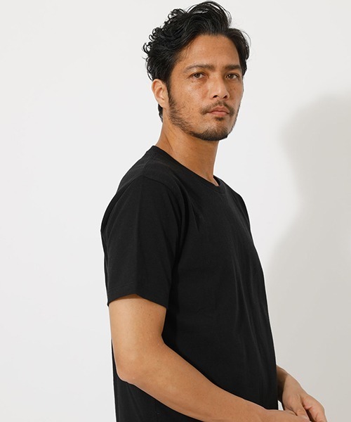 AZUL by moussy（アズールバイマウジー）の「USA COTTON C/N T-SHIRT/ユーエスエーコットンクルーネックティーシャツ（Tシャツ/カットソー・メンズ・ホワイト/ブラック/ベージュ/ライトピンク・SMALL/MEDIUM/LARGE/X-LARGE/X-SMALL）」の20枚目の写真