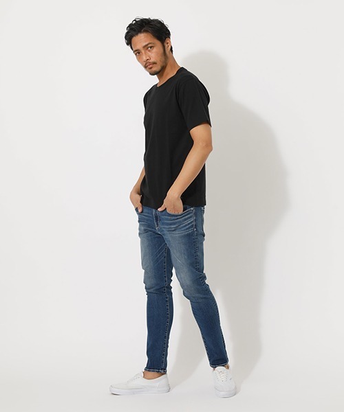 AZUL by moussy（アズールバイマウジー）の「USA COTTON C/N T-SHIRT/ユーエスエーコットンクルーネックティーシャツ（Tシャツ/カットソー・メンズ・ホワイト/ブラック/ベージュ/ライトピンク・SMALL/MEDIUM/LARGE/X-LARGE/X-SMALL）」の19枚目の写真