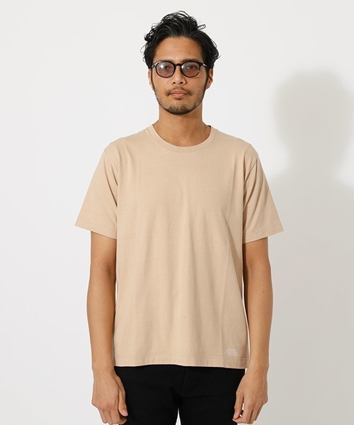 AZUL by moussy（アズールバイマウジー）の「USA COTTON C/N T-SHIRT/ユーエスエーコットンクルーネックティーシャツ（Tシャツ/カットソー・メンズ・ホワイト/ブラック/ベージュ/ライトピンク・SMALL/MEDIUM/LARGE/X-LARGE/X-SMALL）」の10枚目の写真