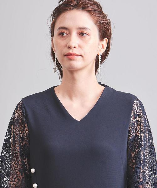 セール レース Flicka フリッカ サイドボタン レース ドレス ワンピース ドレス Flicka フリッカ のファッション