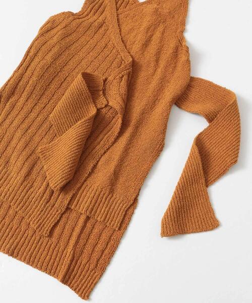 LAATO(ラート)の「WRAP KNIT TANK(タンクトップ・レディース・ブラウン/オフホワイト・FREE)」の10枚目の写真
