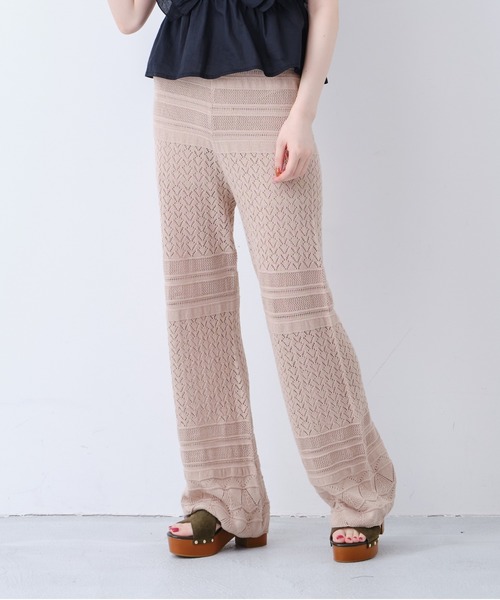 CONSCIOUS DAY（コンシャスデイ）の「透かし編みニットパンツ/CD0036（その他パンツ・レディース・ブラック/ベージュ/ブラウン・ﾌﾘ-）」の3枚目の写真