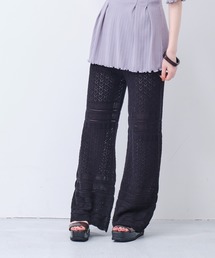 透かし編みニットパンツ/CD0036