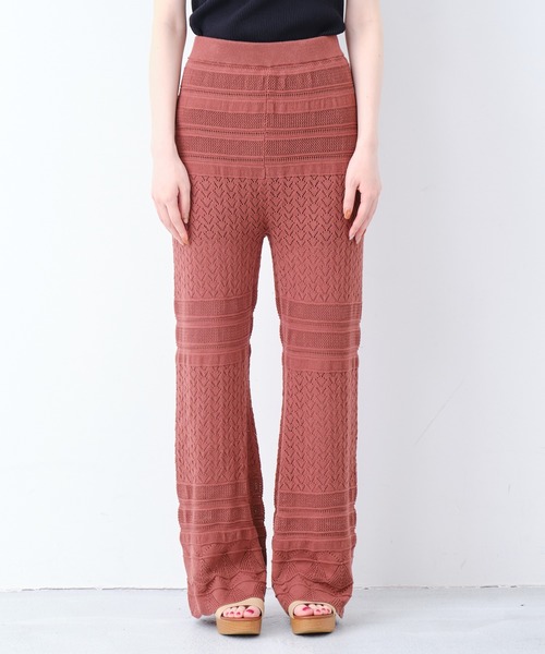 CONSCIOUS DAY（コンシャスデイ）の「透かし編みニットパンツ/CD0036（その他パンツ・レディース・ブラック/ベージュ/ブラウン・ﾌﾘ-）」の11枚目の写真