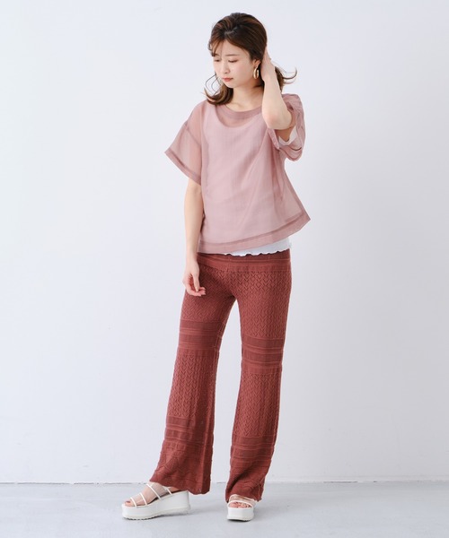 CONSCIOUS DAY（コンシャスデイ）の「透かし編みニットパンツ/CD0036（その他パンツ・レディース・ブラック/ベージュ/ブラウン・ﾌﾘ-）」の9枚目の写真