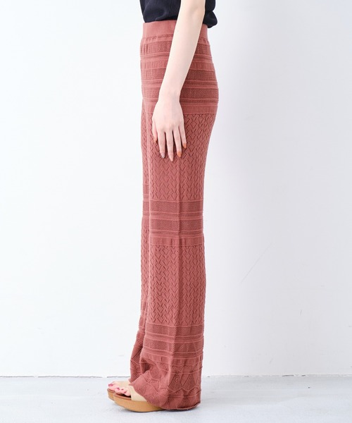 CONSCIOUS DAY（コンシャスデイ）の「透かし編みニットパンツ/CD0036（その他パンツ・レディース・ブラック/ベージュ/ブラウン・ﾌﾘ-）」の8枚目の写真