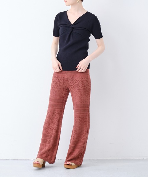 CONSCIOUS DAY（コンシャスデイ）の「透かし編みニットパンツ/CD0036（その他パンツ・レディース・ブラック/ベージュ/ブラウン・ﾌﾘ-）」の19枚目の写真