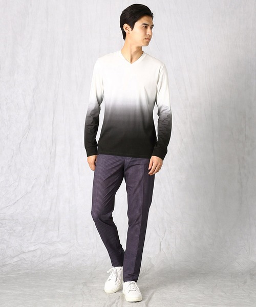 COMME CA MEN（コムサメン）の「グラデーションプリント　LSカットソー（ジャージ・メンズ・ホワイト/ベージュ/ブルー・LARGE/MEDIUM）」の4枚目の写真