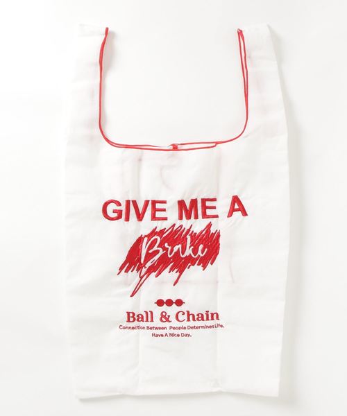 DOUBLE STANDARD CLOTHING（ダブルスタンダードクロージング）の「Give me 【BALL&CHAIN】（エコバッグ/サブバッグ・レディース・ブラック/ホワイト・FREE）」の2枚目の写真