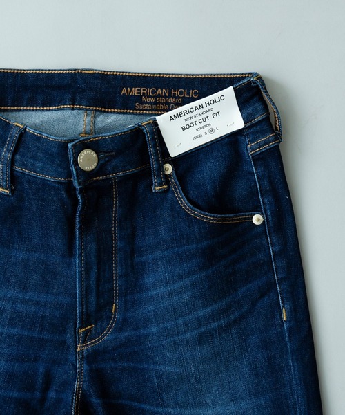 AMERICAN HOLIC(アメリカンホリック)の「ブーツカットデニム *(デニムパンツ・レディース・ブラック/インディゴブルー/ワンウォッシュ・SMALL/MEDIUM/LARGE)」の5枚目の写真