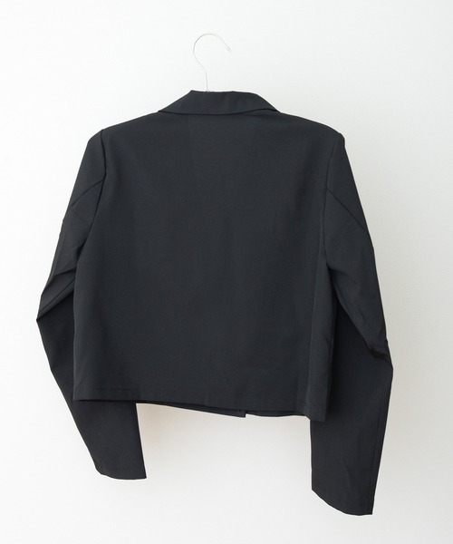 ECRIRE（エクリール）の「ショートジャケットセットアップ（テーラードジャケット・レディース・グレー/ブラック/ブラウン/ベージュ/カーキ/サンドグレー/ライトブラウン/ライトグリーン/ライトグレー・フリー）」の18枚目の写真