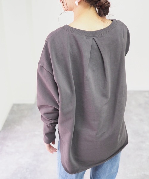 Riberry(リベリー)の「キーネックプルオーバー(スウェット・レディース・グレー/スミクロ/ラベンダー/マスタード・MEDIUM)」の8枚目の写真