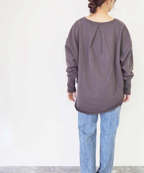 Riberry(リベリー)の「キーネックプルオーバー(スウェット・レディース・グレー/スミクロ/ラベンダー/マスタード・MEDIUM)」の7枚目の写真