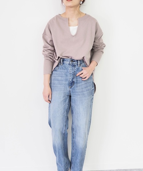 Riberry(リベリー)の「キーネックプルオーバー(スウェット・レディース・グレー/スミクロ/ラベンダー/マスタード・MEDIUM)」の9枚目の写真