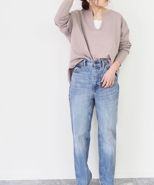 Riberry(リベリー)の「キーネックプルオーバー(スウェット・レディース・グレー/スミクロ/ラベンダー/マスタード・MEDIUM)」の11枚目の写真