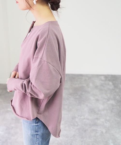 Riberry(リベリー)の「キーネックプルオーバー(スウェット・レディース・グレー/スミクロ/ラベンダー/マスタード・MEDIUM)」の16枚目の写真