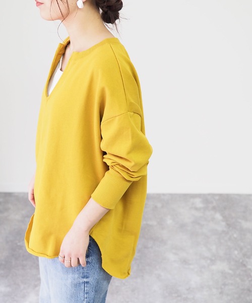 Riberry(リベリー)の「キーネックプルオーバー(スウェット・レディース・グレー/スミクロ/ラベンダー/マスタード・MEDIUM)」の20枚目の写真