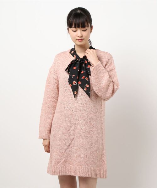 花柄スカーフ付きニットワンピ ワンピース Lily Brown リリーブラウン のファッション通販 Zozotown