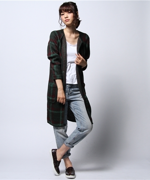 ROSE BUD（ローズバッド）の「LK-14256 RAGLAN LONG CARDIGAN（その他アウター・レディース・ライトベージュ/ダークグリーン・ONE SIZE）」の10枚目の写真