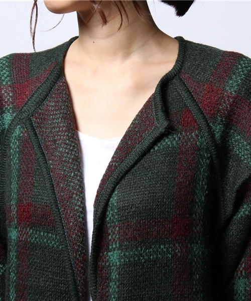 ROSE BUD（ローズバッド）の「LK-14256 RAGLAN LONG CARDIGAN（その他アウター・レディース・ライトベージュ/ダークグリーン・ONE SIZE）」の9枚目の写真