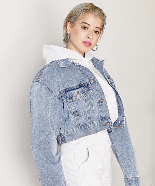 ショート デニムジャケット S〜XL シャギー SHAGGIE（シャギー）の「【SHAGGIE】ビッグシルエットショートG