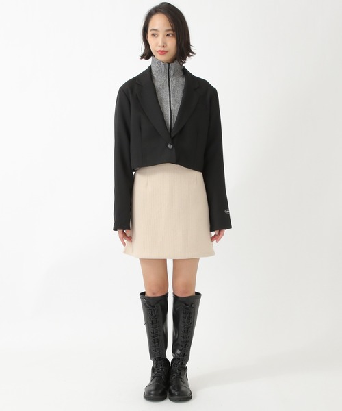 ALAND（エーランド）の「PLASMASPHERE／ムジショートテーラージャケット　2926181（テーラードジャケット・レディース・ブラック/グレー・FREE）」の6枚目の写真