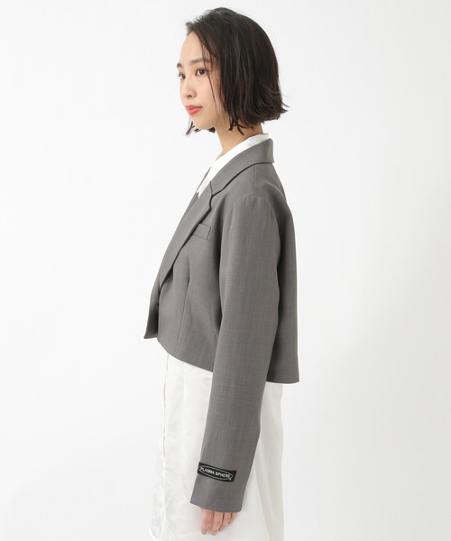 ALAND（エーランド）の「PLASMASPHERE／ムジショートテーラージャケット　2926181（テーラードジャケット・レディース・ブラック/グレー・FREE）」の9枚目の写真