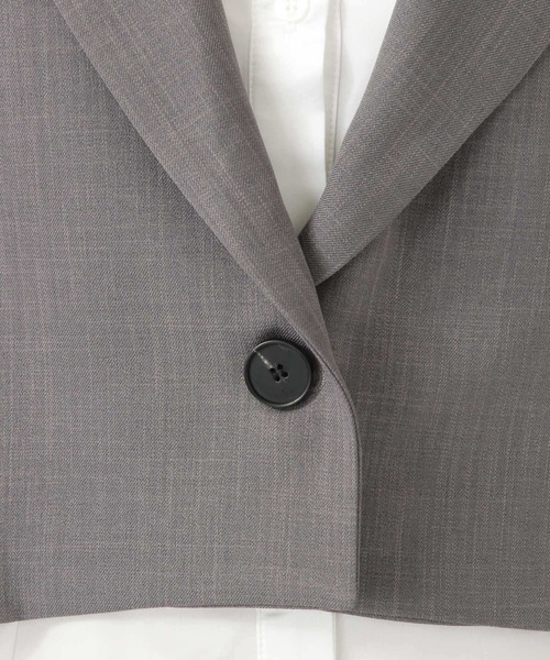 ALAND（エーランド）の「PLASMASPHERE／ムジショートテーラージャケット　2926181（テーラードジャケット・レディース・ブラック/グレー・FREE）」の14枚目の写真